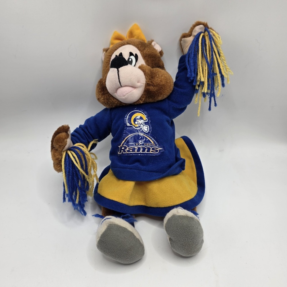 Vintage St. Louis Rams Cheerleader Plush Mascot NFL Football Stuffed 1999